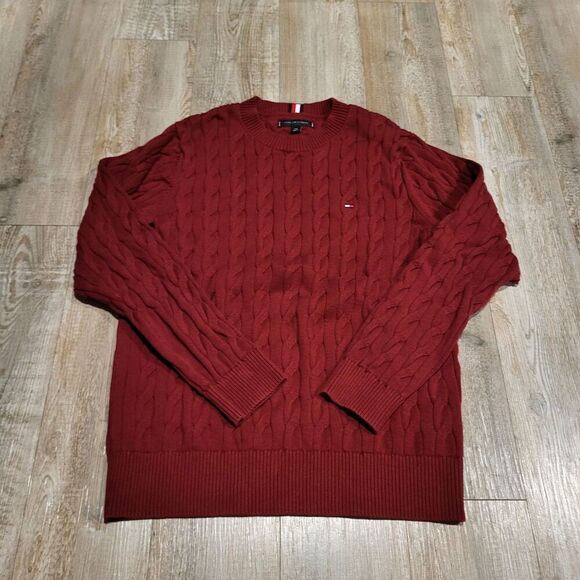 Tommy Hilfiger Cable Knit Crew Neck Sweater Men's Size Large - Picture 1 of 8